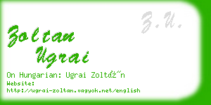 zoltan ugrai business card